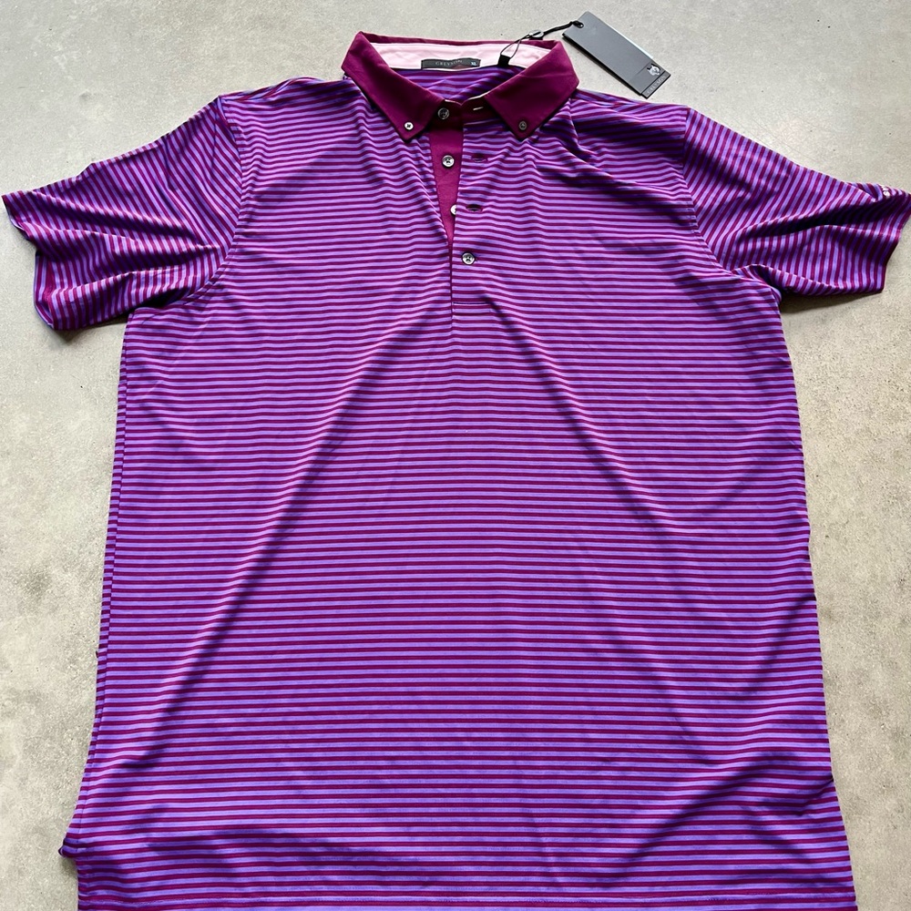 Greyson Purple Striped Golf Quogue Meadowsweet Polo NWT Men’s XL